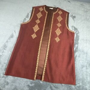 Men's Traditional Afghani/Balochi Hand Embroided Waistcoat Falmara Size 40" L